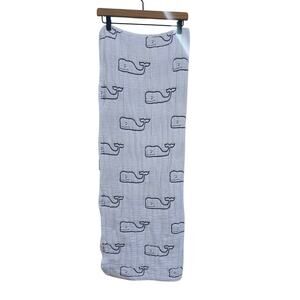 Vineyard Vines x Target Cotton Baby Blanket, Whales, Nautical, Reversible